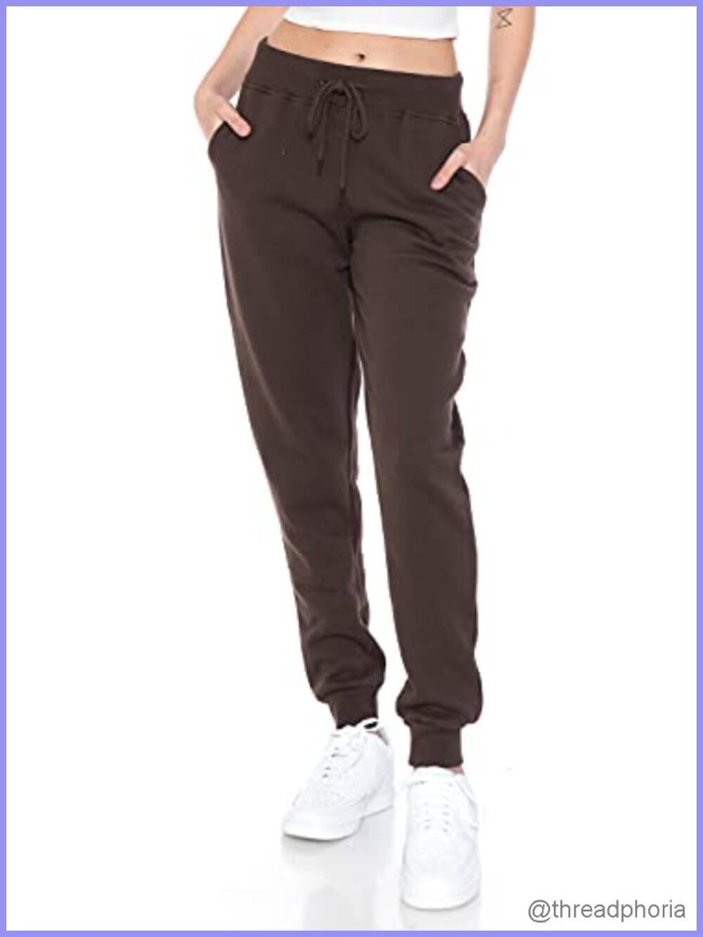 Women's Fleece Lined Jogger Sweatpants Relaxed Fit Drawstring 2 Pocket